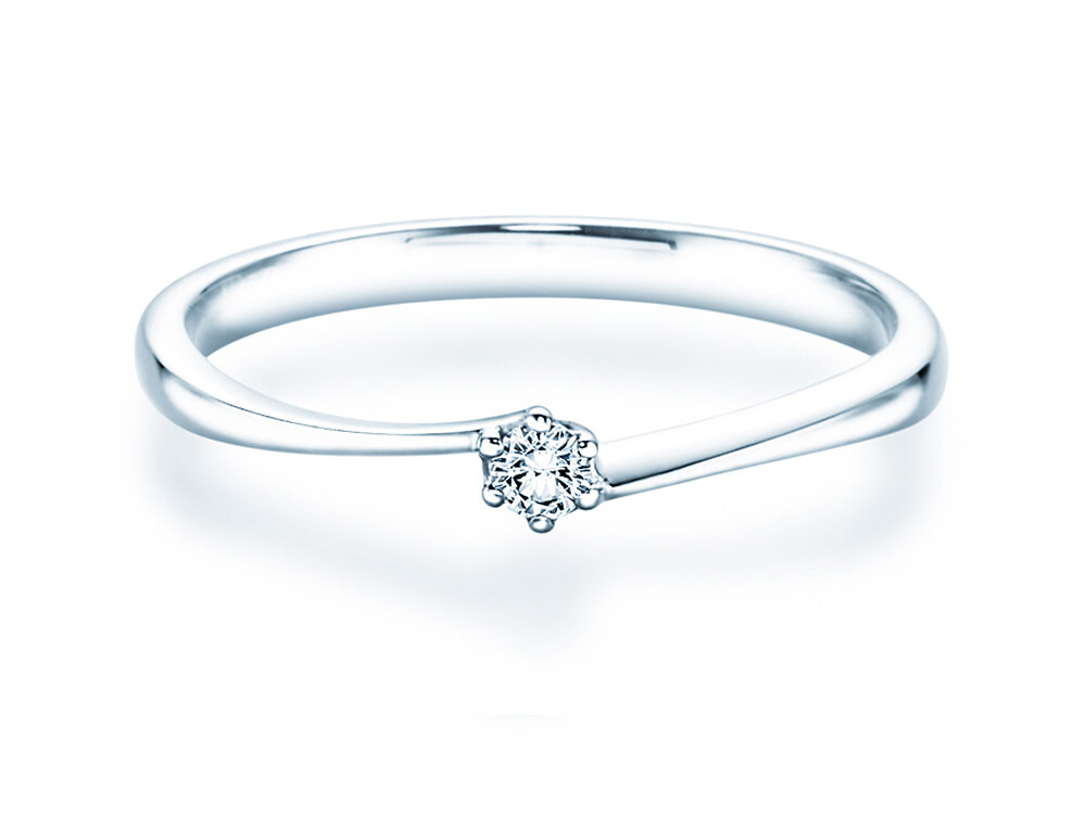 Solitärring Devotion in Silber 925/- mit Diamant 0,07ct G/SI