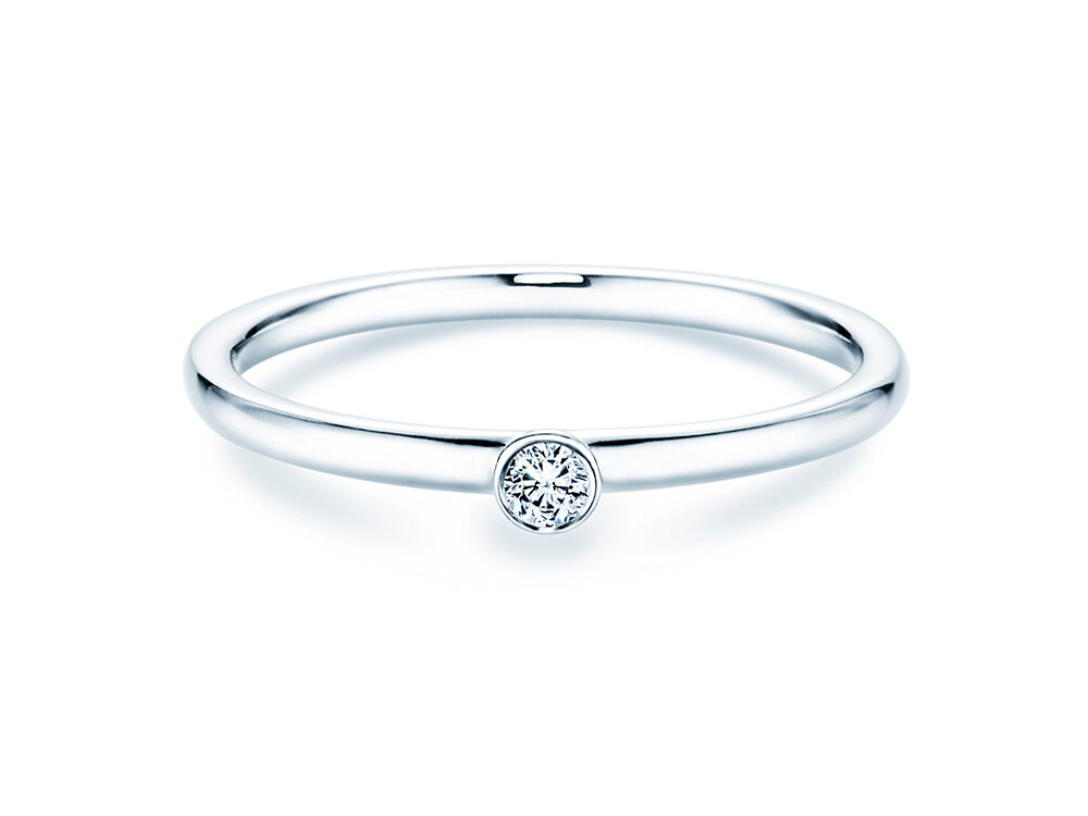 Solitärring Eternal in 18K Weißgold mit Diamant 0,05ct G/SI