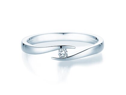 Spannring Twist in Silber 925/- mit Diamant 0,05ct G/SI