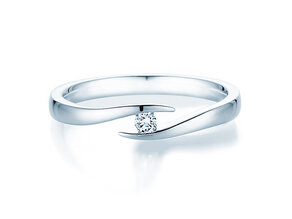 Spannring Twist in Silber 925/- mit Diamant 0,05ct G/SI