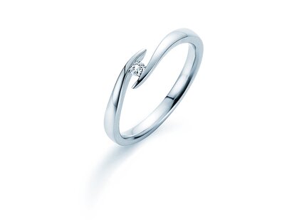 Spannring Twist in Silber 925/- mit Diamant 0,05ct G/SI