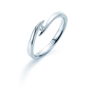 Spannring Twist in Silber 925/- mit Diamant 0,05ct G/SI