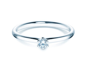 Solitärring Classic 6 in Silber 925/- mit Diamant 0,10ct G/SI