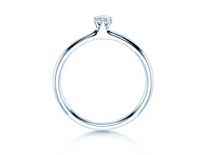 Solitärring Classic 6 in Silber 925/- mit Diamant 0,10ct G/SI