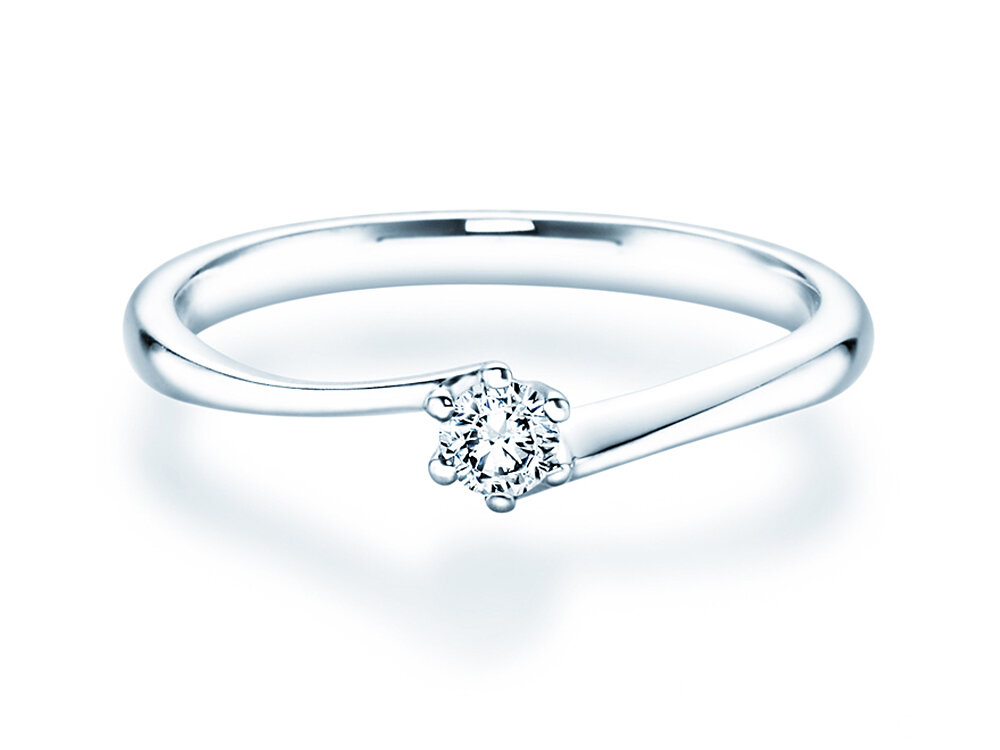 Solitärring Devotion in Silber 925/- mit Diamant 0,10ct G/SI
