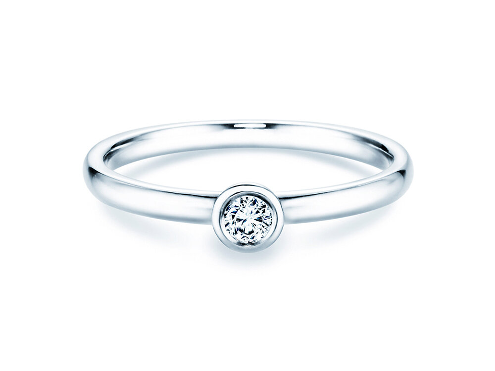 Solitärring Eternal in Platin 950/- mit Diamant 0,10ct G/SI