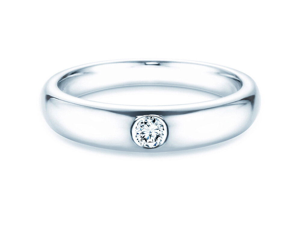 Solitärring Promise in Silber 925/- mit Diamant 0,10ct G/SI