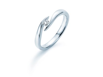 Spannring Twist in Silber 925/- mit Diamant 0,10ct G/SI