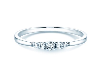 Diamantring 5 Diamonds in 18K Weißgold mit Diamanten 0,15ct G/SI