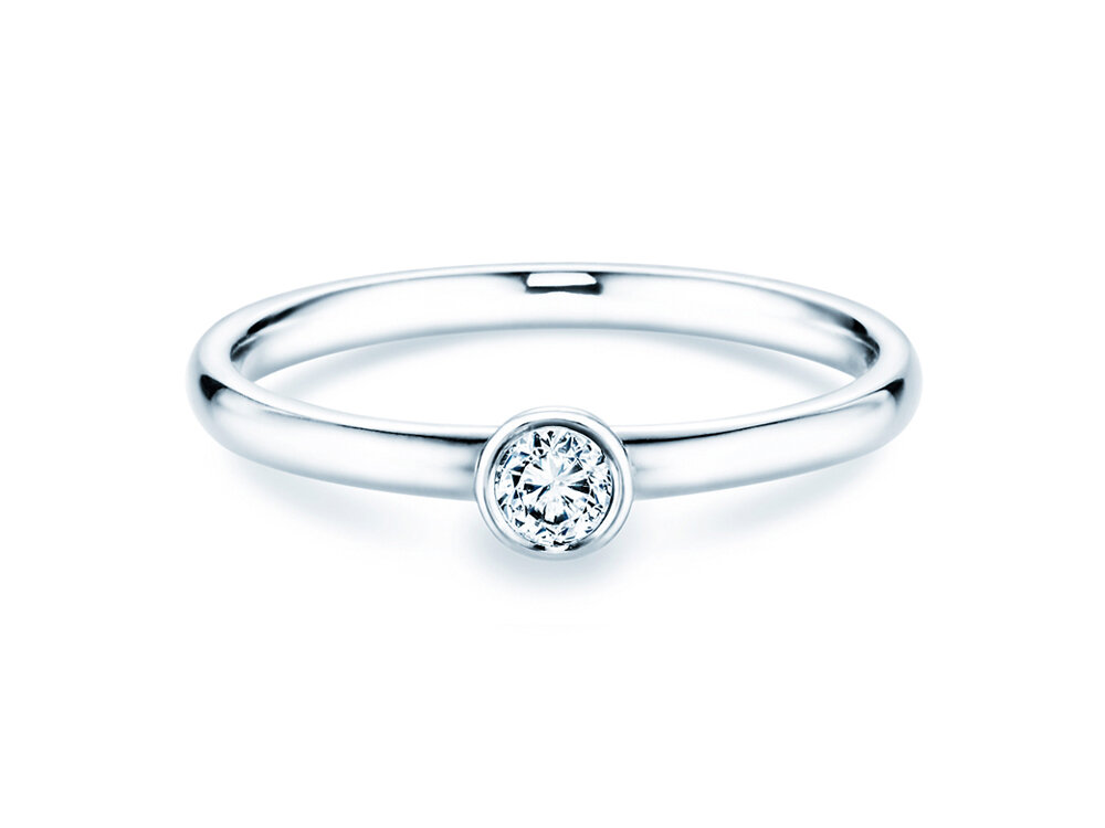 Solitärring Eternal in 14K Weißgold mit Diamant 0,15ct G/SI