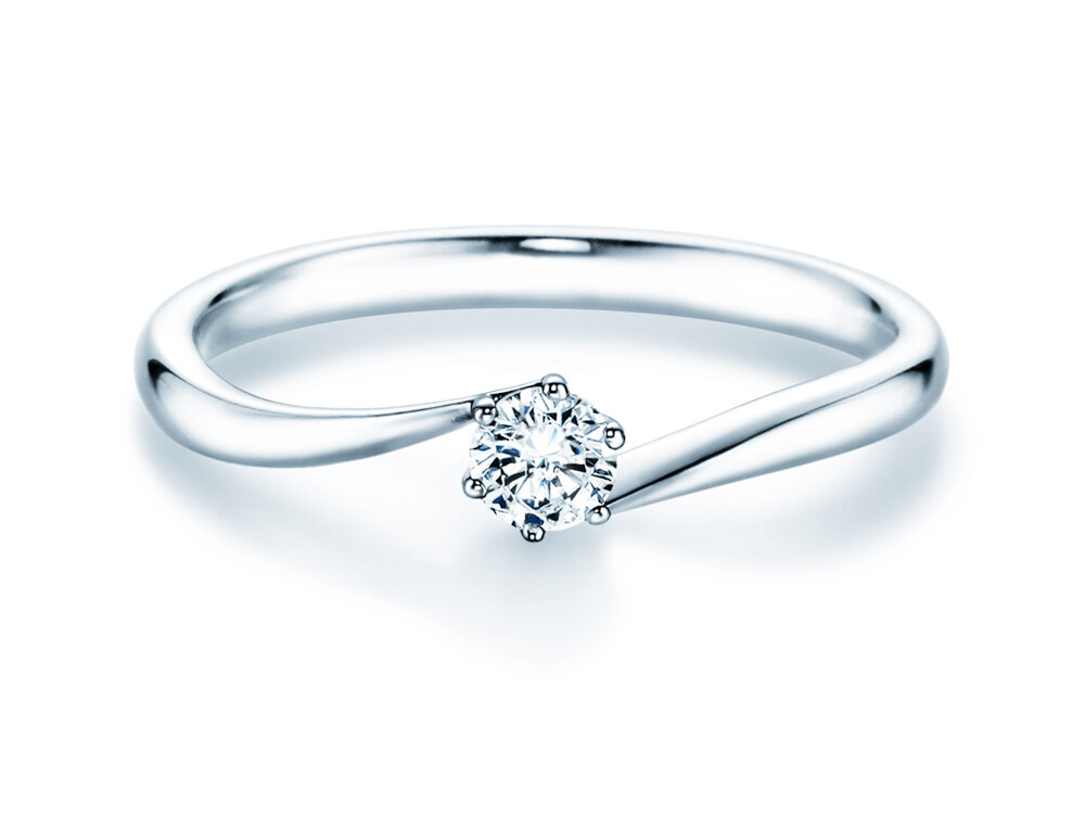 Solitärring Devotion in 18K Weißgold mit Diamant 0,20ct G/SI