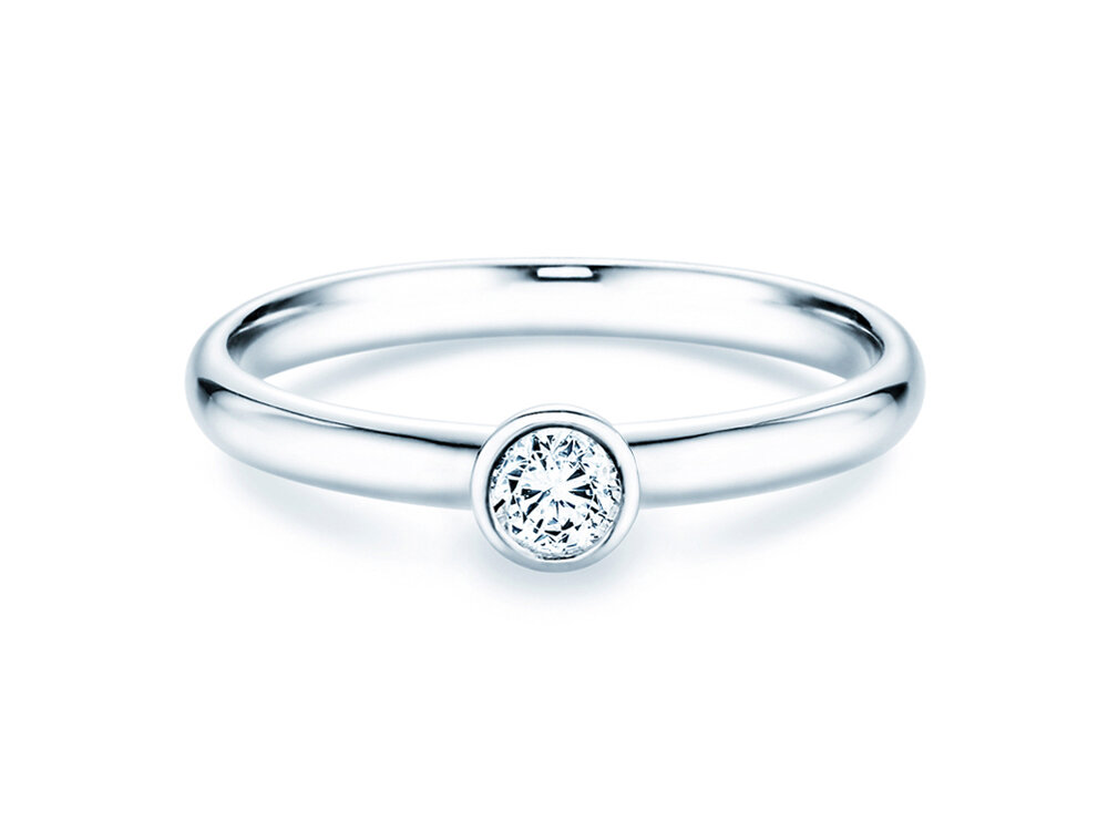 Solitärring Eternal in 9K Weißgold mit Diamant 0,20ct G/SI