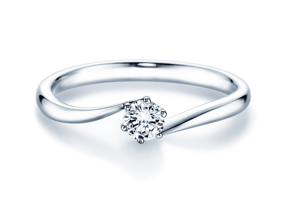 Solitärring Devotion in 18K Weißgold mit Diamant 0,25ct G/SI