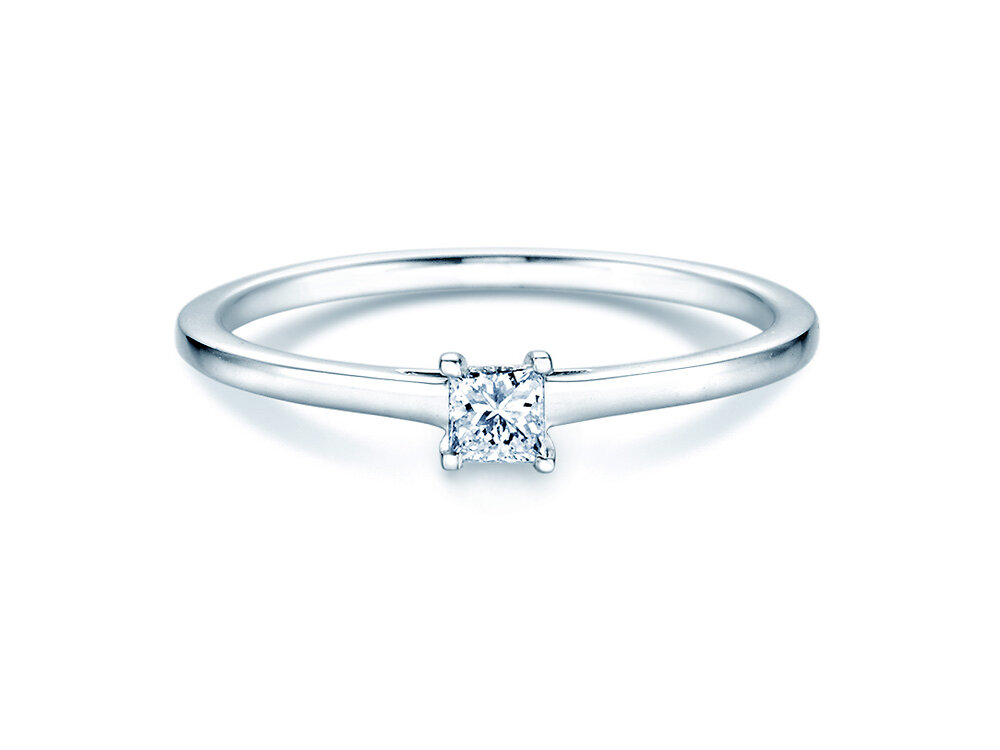 Ring Princess in Platin 950/- mit Labordiamant 0,25ct E/VS