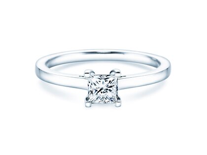 Diamantring Princess in Silber