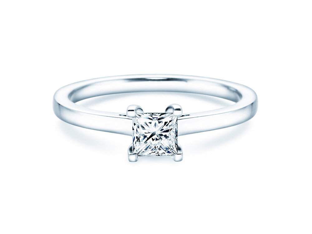 Diamantring Princess in 14K Weißgold mit Diamant 0,50ct G/SI