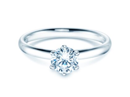 Solitärring Classic 6 in 9K Weißgold mit Diamant 0,75ct