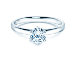 Solitärring Classic 6 in 9K Weißgold mit Diamant 0,75ct