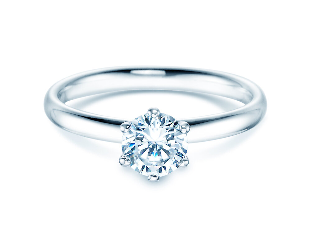 Solitärring Classic 6 in 14K Weißgold mit Diamant 0,75ct G/SI