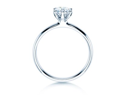 Solitärring Classic 6 in 9K Weißgold mit Diamant 0,75ct