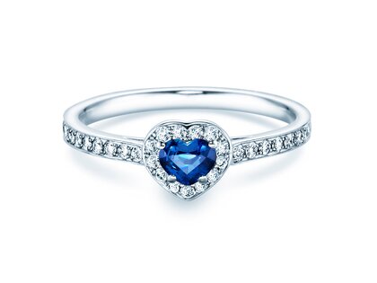Farbsteinring Heart Saphir
