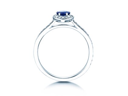 Farbsteinring Heart Saphir