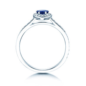 Farbsteinring Heart Saphir