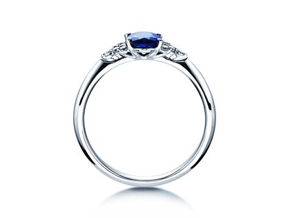 Farbsteinring Vivid in 9K Weißgold mit Saphir 1,00ct und Diamanten 0,12ct