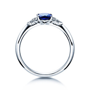 Farbsteinring Vivid in 9K Weißgold mit Saphir 1,00ct und Diamanten 0,12ct