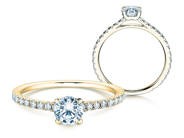 Diamantring Pure Diamond in 18K Gelbgold mit Diamanten 0,92ct G/SI