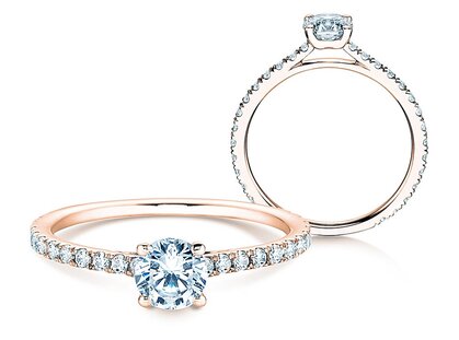 Diamantring Pure Diamond in 9K Roségold mit Diamanten 0,82ct G/SI