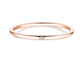 Solitärring Promise Petite in 14K Roségold mit Diamant 0,005ct G/SI