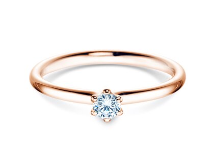 Solitärring Classic 6 in 14K Roségold