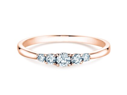 Diamantring 5 Diamonds in Roségold