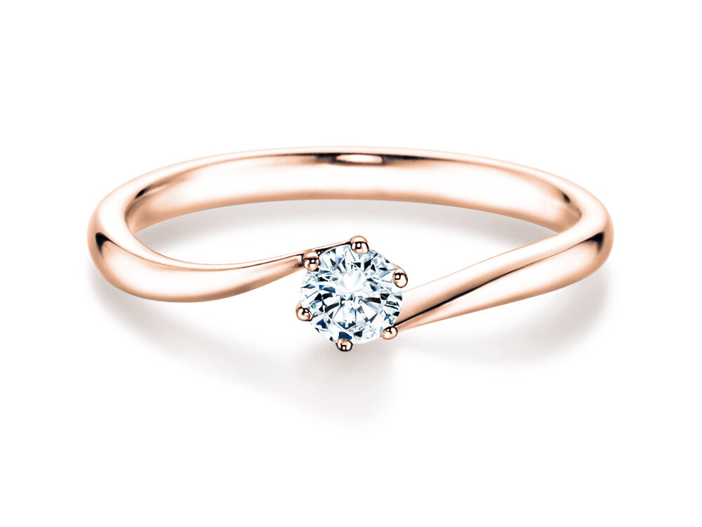 Solitärring Devotion in 9K Roségold mit Labordiamant 0,15ct E/VS