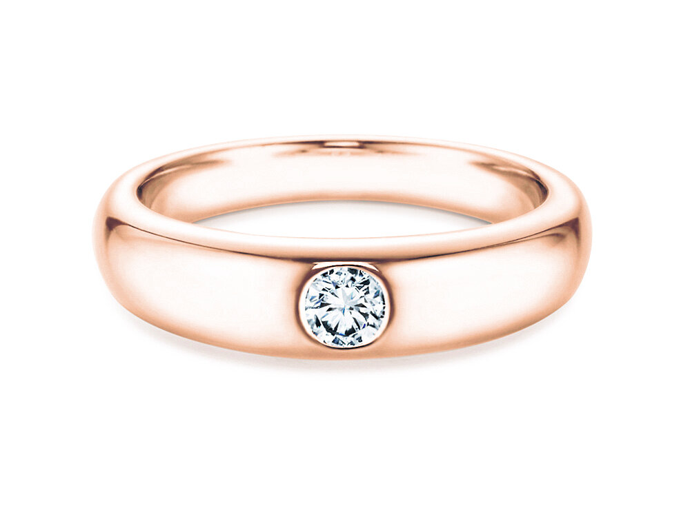 Solitärring Promise in 18K Roségold mit Diamant 0,40ct G/SI