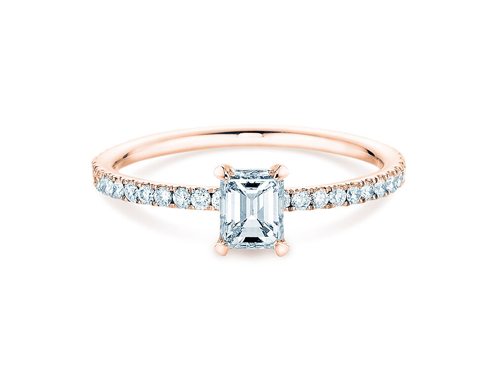 Diamantring Elaine in 18K Roségold mit Diamanten 0,86ct G/VS