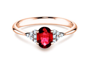 Farbsteinring Vivid in Roségold
