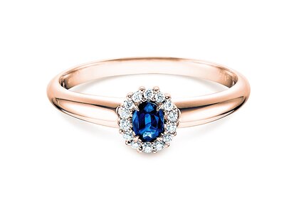 Farbsteinring Jolie in Roségold