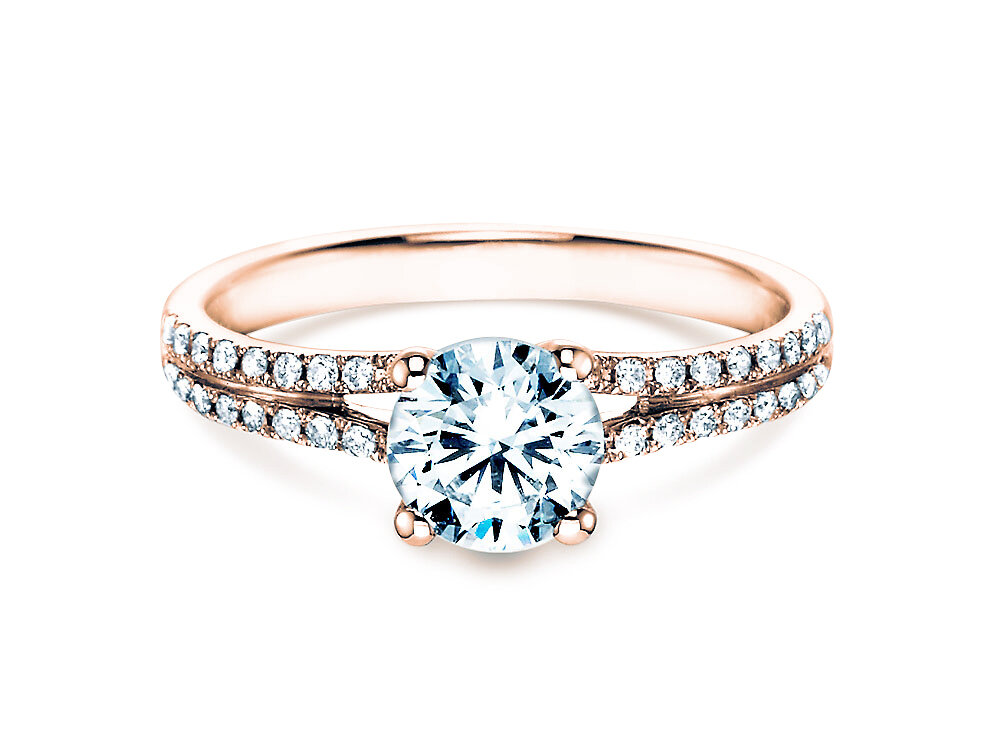 Ring Dynasty in 14K Roségold mit Labordiamanten 1,27ct E/VS