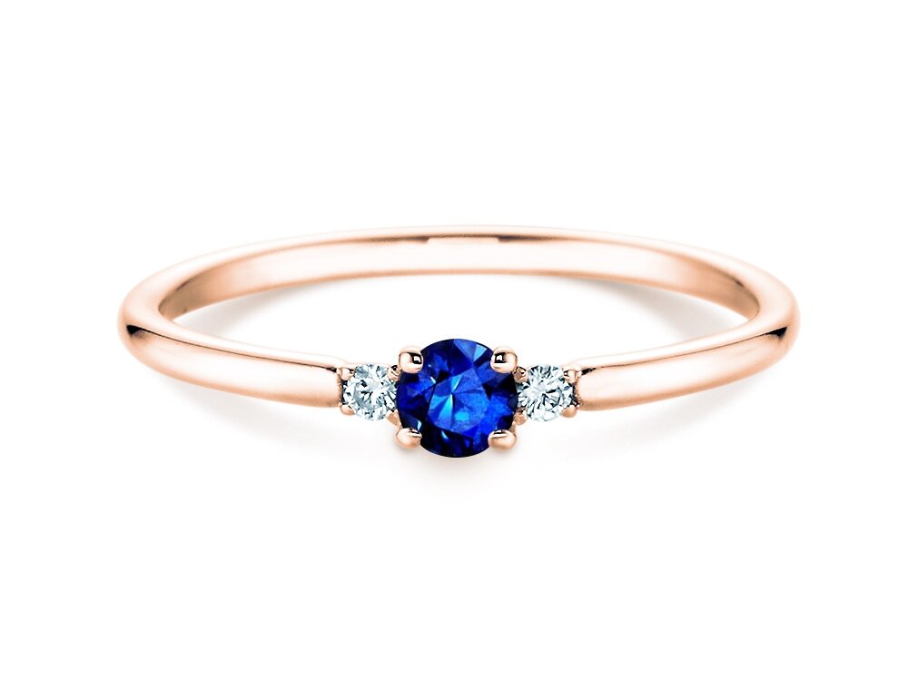 Farbsteinring Vivid Petite in 18K Roségold mit Saphir 0,16ct und Diamanten 0,04ct