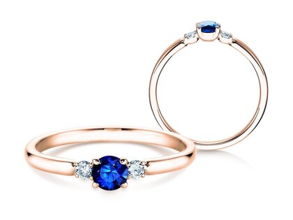 Farbsteinring Vivid Petite in Roségold