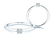Solitärring Modern Petite in Weißgold