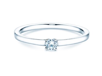 Solitärring Modern Petite in Weißgold
