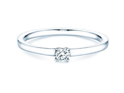 Solitärring Modern Petite in Weißgold