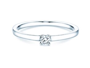 Solitärring Modern Petite in Weißgold