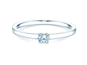 Solitärring Modern Petite in Weißgold