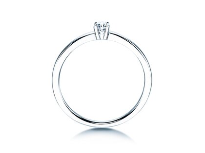 Solitärring Modern Petite in Weißgold