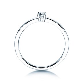 Solitärring Modern Petite in Weißgold