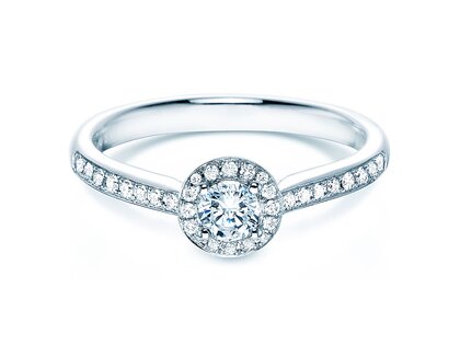 Diamantring Halo Petite in Weißgold